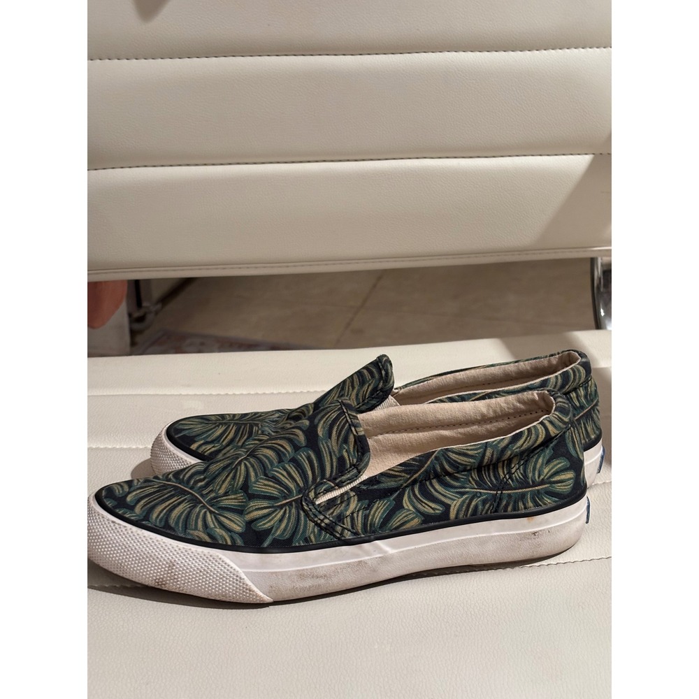 Keds‎ Tropical Palm Leaf Print Slip On Sneakers Green Yellow WF58357 Womens 6.5